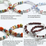 20 pezzi/confezione Perline sfuse in ceramica a foro largo, colore ciliegia, per braccialetti fai da te, Small, Large