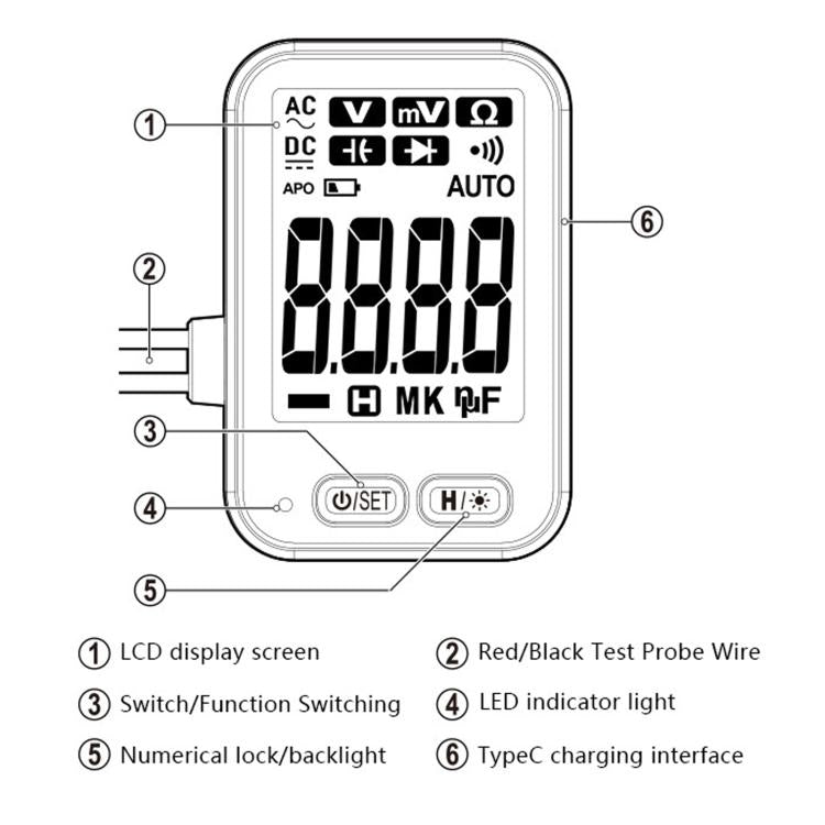 Multimetro digitale da polso portatile K8
