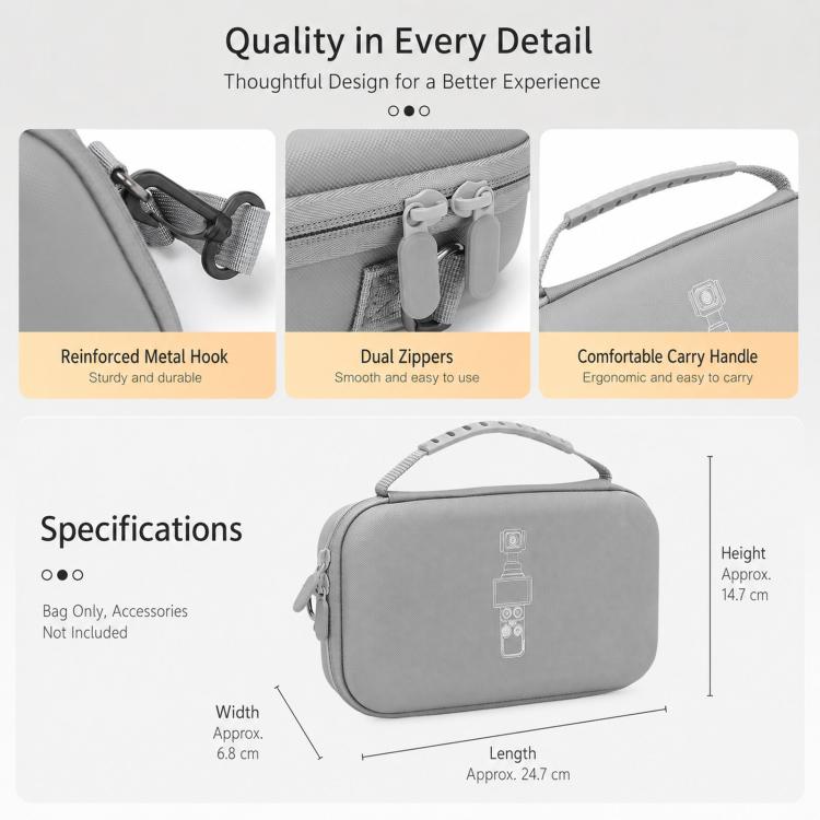 Custodia a tracolla/organizer per accessori per DJI Osmo Pocket 4P / Pocket 4