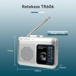 RETEKESS TR606 Lettore di cassette portatile retrò con radio
