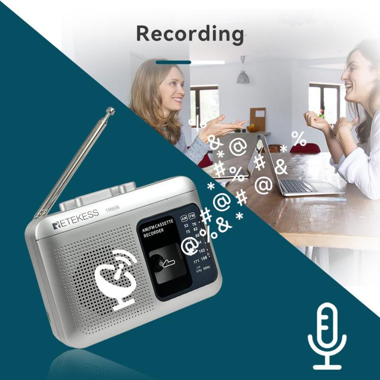 RETEKESS TR606 Lettore di cassette portatile retrò con radio