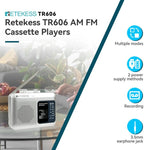 RETEKESS TR606 Lettore di cassette portatile retrò con radio