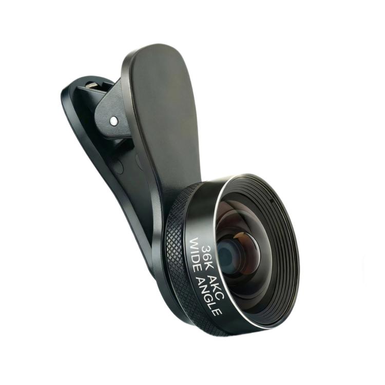 Obiettivo grandangolare HD 36K per smartphone, da agganciare alla fotocamera, ideale per vlogging e live streaming.