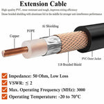 Cavo coassiale RG58 da N maschio a N femmina, 50 Ohm, bassa perdita, prolunga per antenna., 1m, 2m, 5m, 15m, 20m