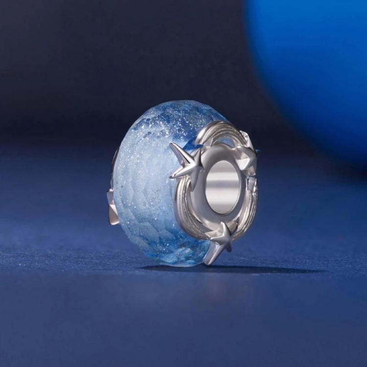 Perline di vetro meteoritico placcate in rame con oro bianco, accessori per la creazione di gioielli fai da te, YIC149