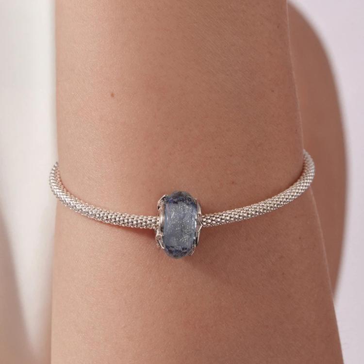 Perline di vetro meteoritico placcate in rame con oro bianco, accessori per la creazione di gioielli fai da te, YIC149