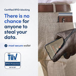 Porta carte di credito a scomparsa con cerniera e protezione RFID per AirTag di seconda generazione / AirTag di prima generazione.
