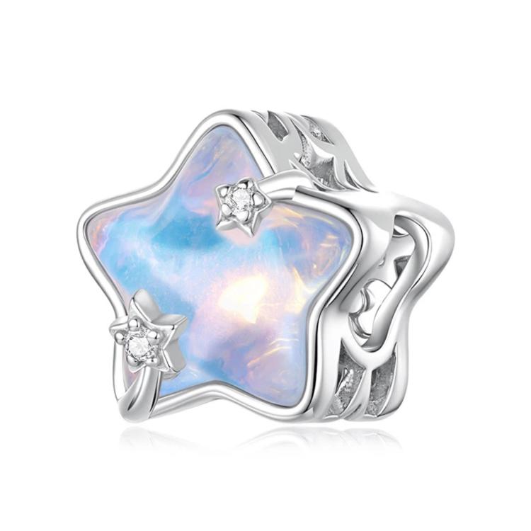 Gioielli fai da te romantici in rame placcato oro bianco con perline effetto meteora., YIC150