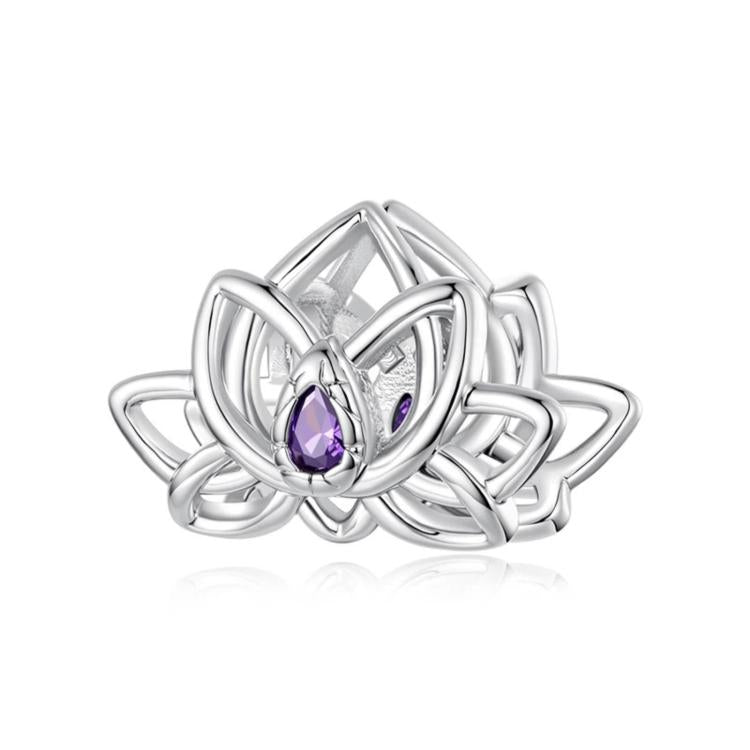Braccialetto fai da te con perline a forma di pianta di loto e accessori in rame placcato oro bianco., YIC157