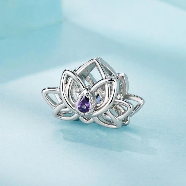Braccialetto fai da te con perline a forma di pianta di loto e accessori in rame placcato oro bianco., YIC157