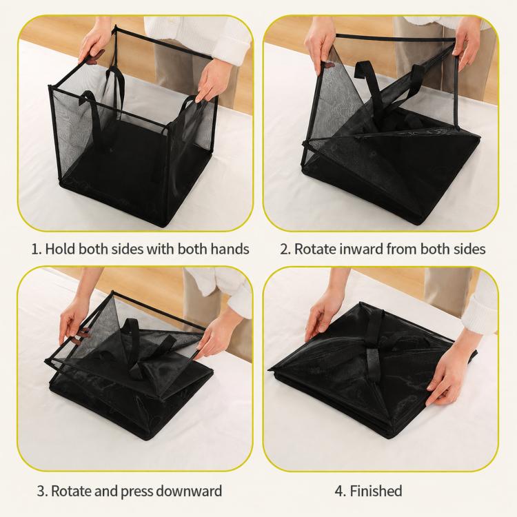 Cesto portabiancheria pieghevole in rete, portatile e con manici., Single Layer Black, Single Layer White, Single Layer Gray, Double Layer Black, Double Layer White