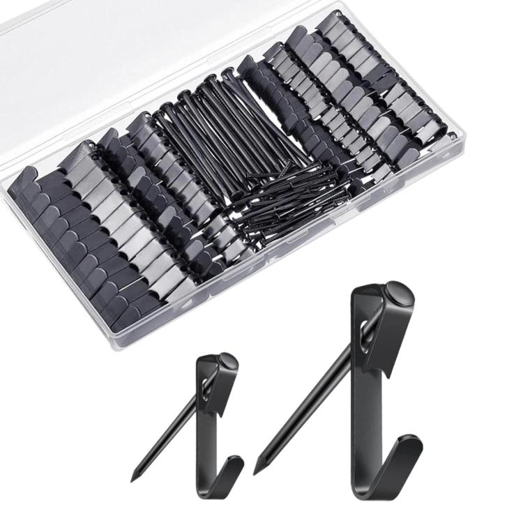 Set di ganci per appendere cornici e chiavi con chiodi, Black
