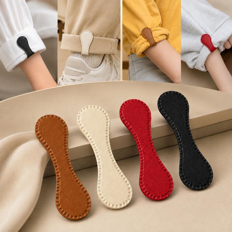 1 paio di clip magnetiche per orlo dei pantaloni, senza cuciture, ferma-maniche in pelle, ferma-polsini, accessorio per evitare che i pantaloni si trascinino, per camicie, jeans e pantaloni.