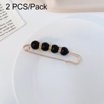 Confezione da 2 spille di sicurezza con perle, clip stringivita regolabili senza cuciture per pantaloni, spille riduttrici., 5.5cm Black, 5.5cm White, 7.5cm Black, 7.5cm White