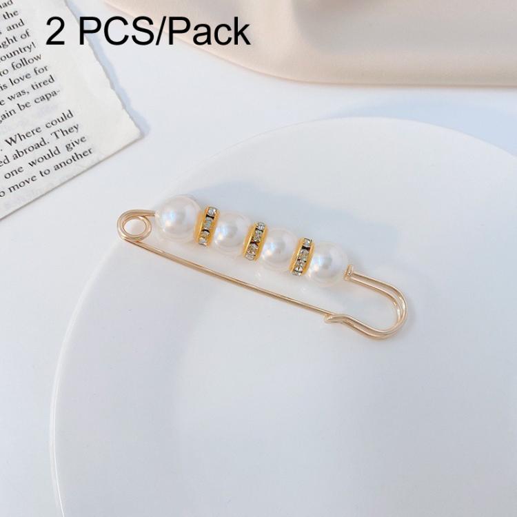 Confezione da 2 spille di sicurezza con perle, clip stringivita regolabili senza cuciture per pantaloni, spille riduttrici., 5.5cm Black, 5.5cm White, 7.5cm Black, 7.5cm White