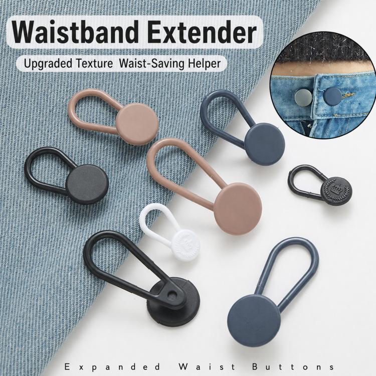 Confezione da 2 bottoni elastici in silicone flessibili per allungare la vita dei pantaloni, senza bisogno di cucire., Double Ring Black, Double Ring Blue, Double Ring Khaki, Double Ring Grey, Double Ring White, 18mm Black, 18mm Blue, 18mm Khaki       ...