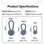 Confezione da 2 bottoni elastici in silicone flessibili per allungare la vita dei pantaloni, senza bisogno di cucire., Double Ring Black, Double Ring Blue, Double Ring Khaki, Double Ring Grey, Double Ring White, 18mm Black, 18mm Blue, 18mm Khaki       ...
