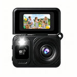 Mini fotocamera tascabile HD per selfie e registrazioni video, ideale per studenti.