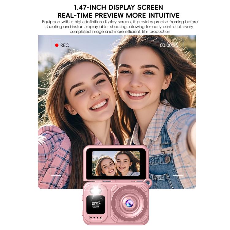 Mini fotocamera tascabile HD per selfie e registrazioni video, ideale per studenti.