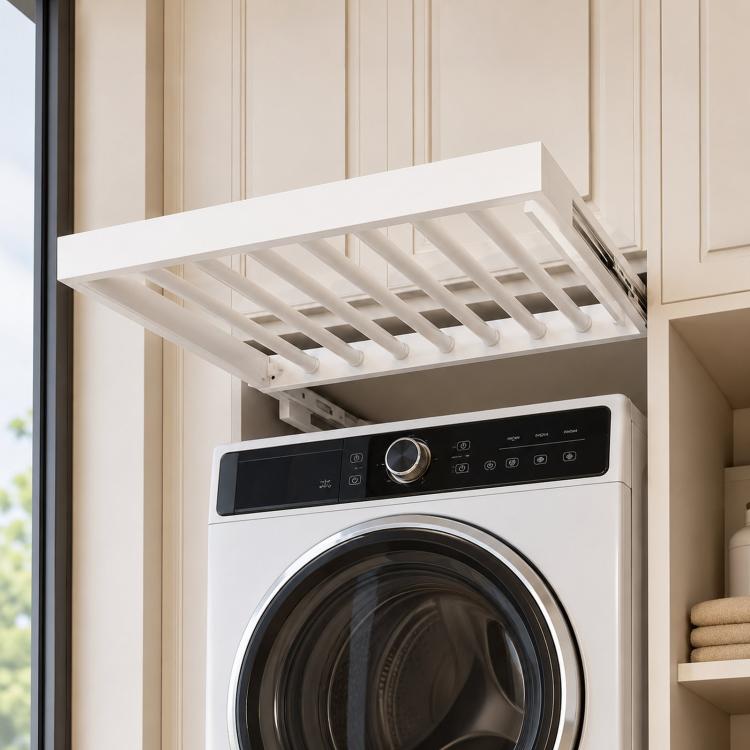 Stendibiancheria estraibile in alluminio per lavatrice, 7 Rods Soft-Close 44x56-61cm Gray, 7 Rods Soft-Close 44x56-61cm White, 7 Rods Soft-Close 49x56-61cm Gray, 7 Rods Soft-Close 49x56-61cm White, 7 Rods Soft-Close 54x56-61cm Gray                     ...