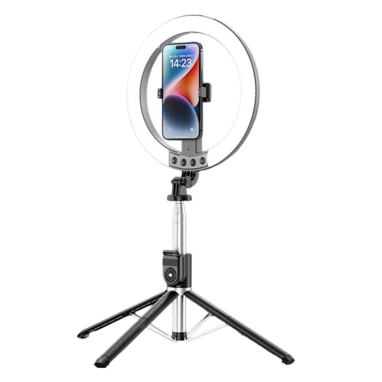 Asta per selfie da pavimento da 2,3 m con luce di riempimento per streaming live per cellulare, 3-Color Stainless Steel Tube, RGB Stainless Steel Tube, 3-Color Aluminum Alloy Tube, RGB Aluminum Alloy Tube