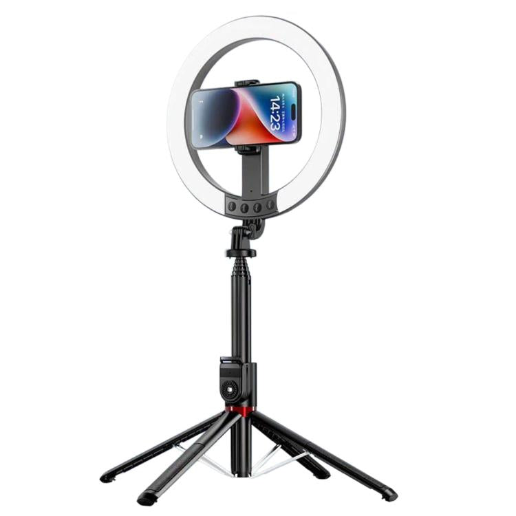 Asta per selfie da pavimento da 2,3 m con luce di riempimento per streaming live per cellulare, 3-Color Stainless Steel Tube, RGB Stainless Steel Tube, 3-Color Aluminum Alloy Tube, RGB Aluminum Alloy Tube