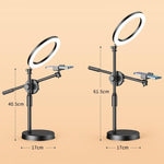 Supporto per luce di riempimento sollevabile per live streaming mobile, staffa girevole per riprese dall'alto., 16cm, 26cm