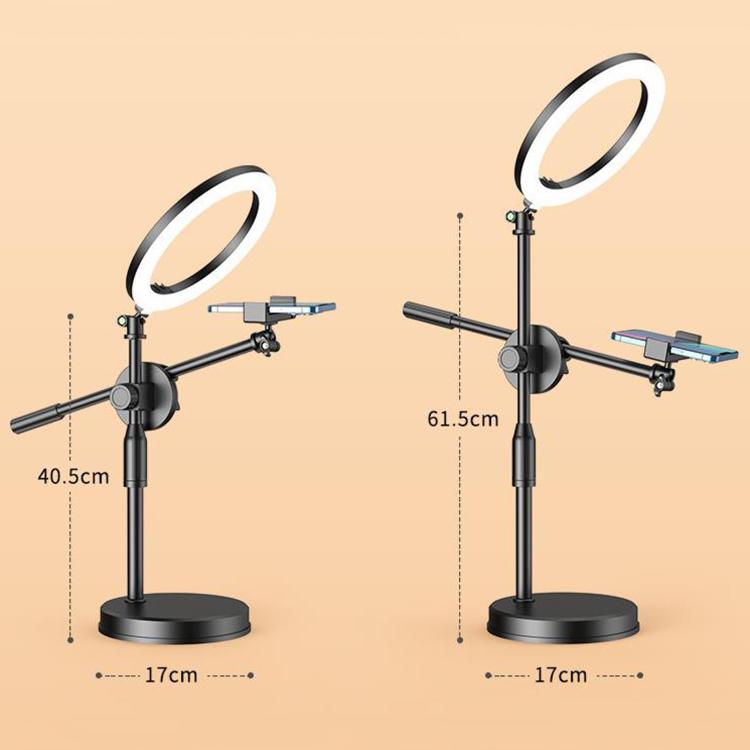 Supporto per luce di riempimento sollevabile per live streaming mobile, staffa girevole per riprese dall'alto., 16cm, 26cm