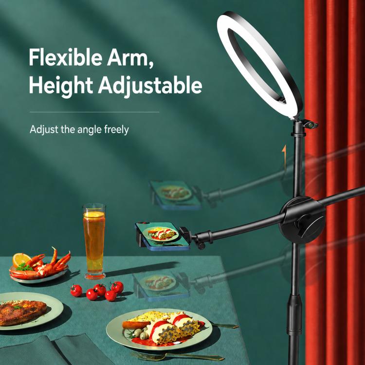Supporto per luce di riempimento sollevabile per live streaming mobile, staffa girevole per riprese dall'alto., 16cm, 26cm