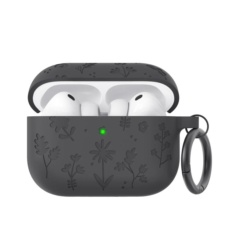 Custodia in silicone con incisione floreale AhaStyle WG186 per AirPods Pro 3