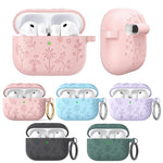 Custodia in silicone con incisione floreale AhaStyle WG186 per AirPods Pro 3