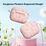 Custodia in silicone con incisione floreale AhaStyle WG186 per AirPods Pro 3
