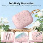 Custodia in silicone con incisione floreale AhaStyle WG186 per AirPods Pro 3