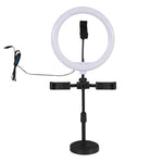 Supporto da tavolo triplo portatile per live streaming con luce ad anello, Triple-Mount Bracket