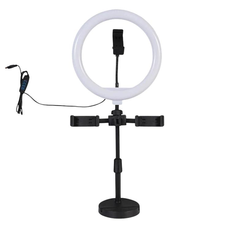 Supporto da tavolo triplo portatile per live streaming con luce ad anello, Triple-Mount Bracket
