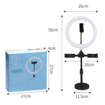Supporto da tavolo triplo portatile per live streaming con luce ad anello, Triple-Mount Bracket