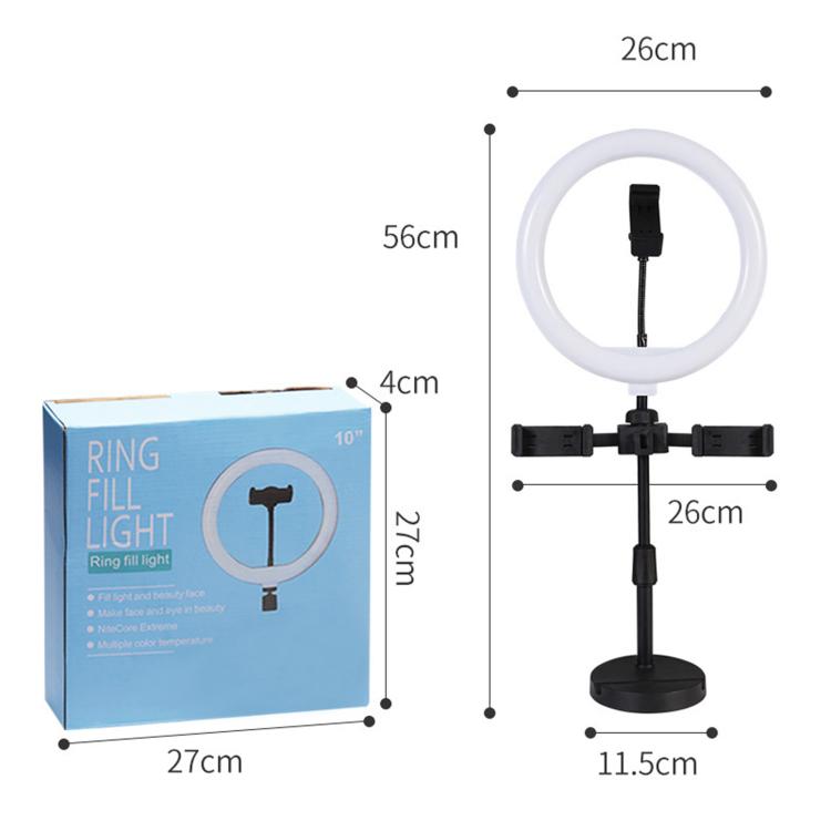 Supporto da tavolo triplo portatile per live streaming con luce ad anello, Triple-Mount Bracket