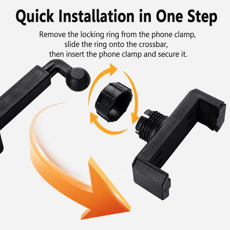Supporto da tavolo triplo portatile per live streaming con luce ad anello, Triple-Mount Bracket