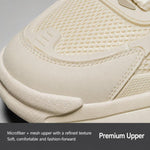 Sneakers casual da uomo imbottite e traspiranti, Kahki, Black, Beige
