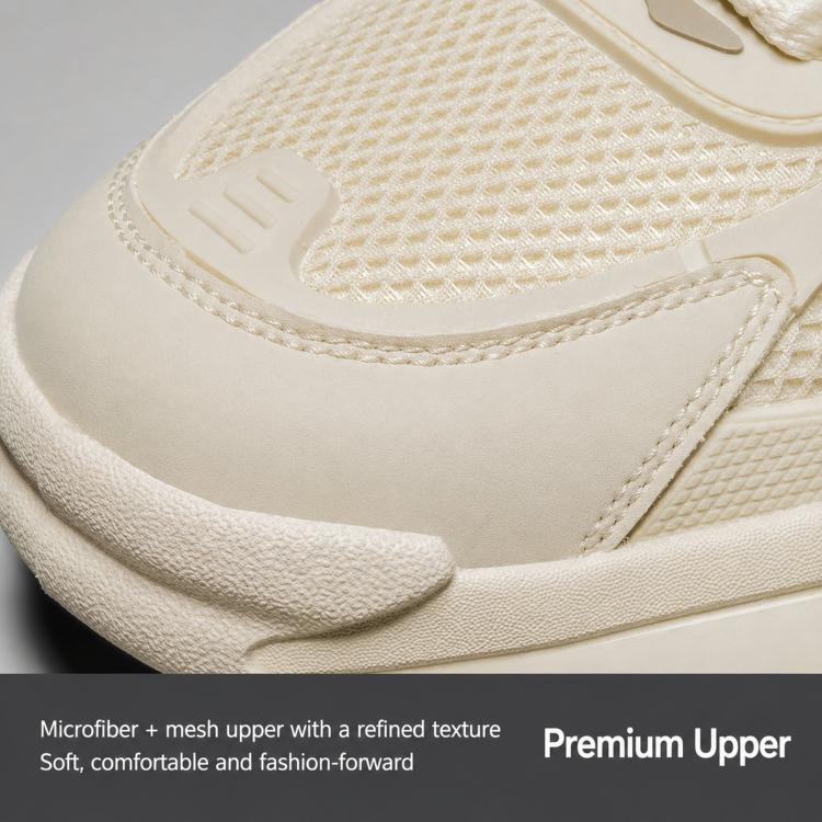 Sneakers casual da uomo imbottite e traspiranti, Kahki, Black, Beige