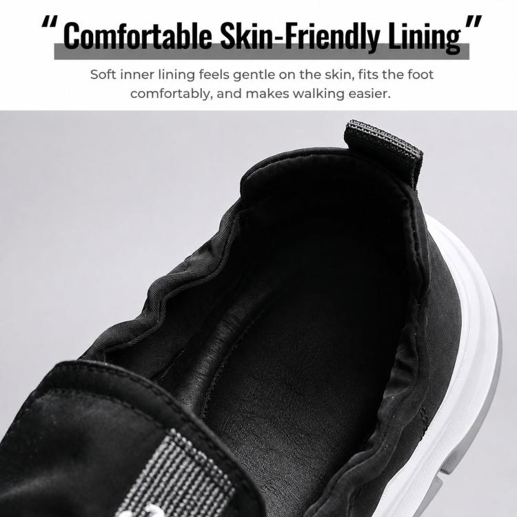 Scarpe da uomo in tela di seta ghiacciata, modello slip-on, sportive casual da skate, 39, 40, 41, 42, 43, 44