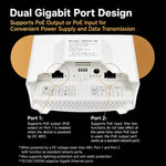VONETS VBGO-5G Bridge CPE wireless 5G per esterni, 1800 Mbps, punto a punto, accesso WiFi a lungo raggio PoE, VBGO-5G