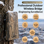 Bridge wireless per esterni, 1200 Mbps Dual Band WiFi AP Bridge CPE, 2 porte Gigabit PoE, VBGO1200