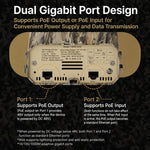 Bridge wireless per esterni, 1200 Mbps Dual Band WiFi AP Bridge CPE, 2 porte Gigabit PoE, VBGO1200