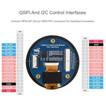 Modulo display LCD touch da 1,85 pollici, risoluzione 360 x 360, 262.000 colori, comunicazione QSPI e I2C, chip driver display ST77916 e chip di controllo touch CST816S integrati., 35079