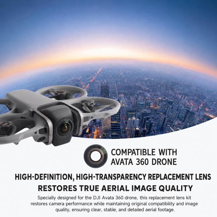 Kit di lenti di ricambio per DJI Avata 360, vetro ottico, copertura lente fotocamera, riparazione con chiave di rimozione., 1 Set, 2 Sets