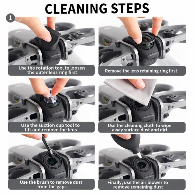 Kit di lenti di ricambio per DJI Avata 360, vetro ottico, copertura lente fotocamera, riparazione con chiave di rimozione., 1 Set, 2 Sets