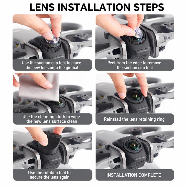 Kit di lenti di ricambio per DJI Avata 360, vetro ottico, copertura lente fotocamera, riparazione con chiave di rimozione., 1 Set, 2 Sets