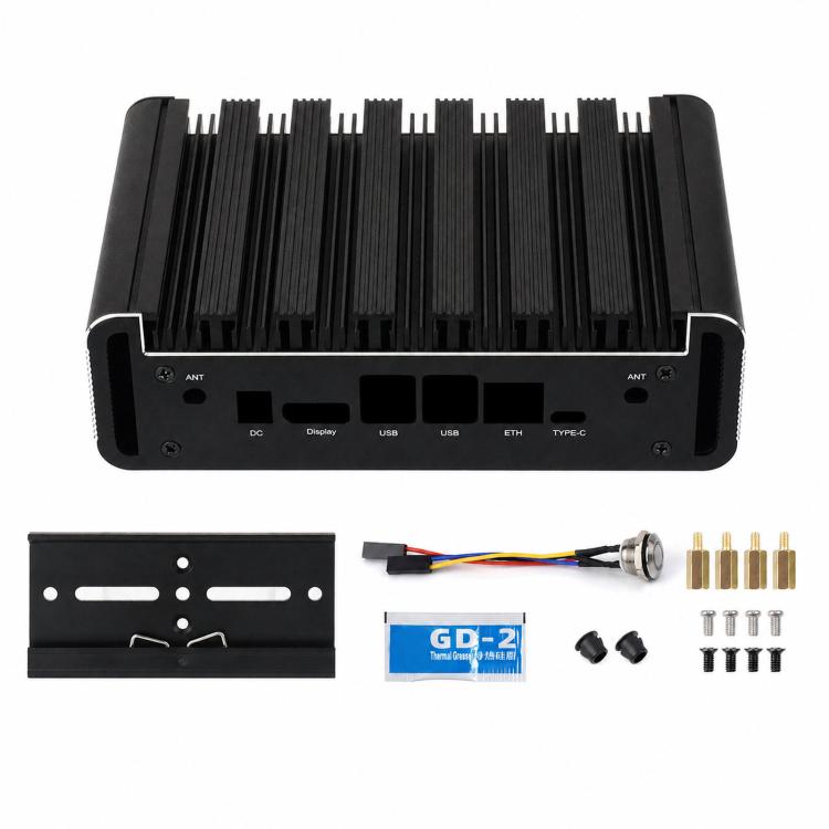 WAVESHARE Case di raffreddamento passivo in lega di alluminio per Jetson Orin Nano / NX con pulsante di accensione integrato e indicatore., 34964