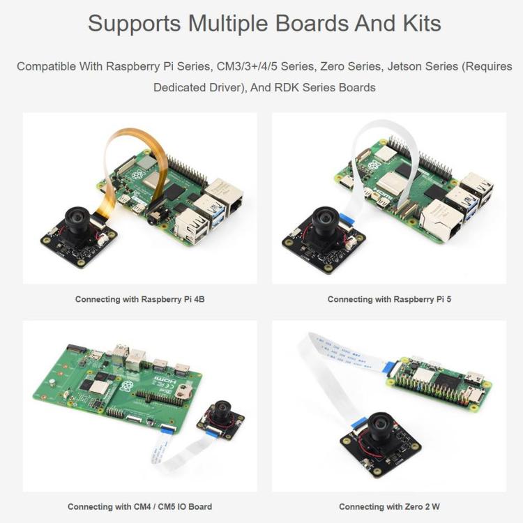 Telecamera WAVESHARE IMX477 IR-CUT da 12,3 MP per schede Raspberry Pi / Jetson / serie RDK, 34816